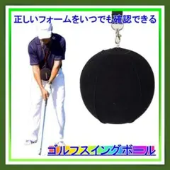 スイング補正 ゴルフ 練習 ボディターン 空気入れ付き 黒 素振りスイングボール