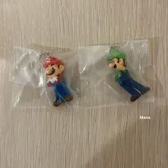 スーパーマリオ めじるしアクセサリー マリオ ルイージ 2個セット ガチャ