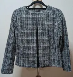 【美品】aquagarage ノーカラー ジャケット ブラック