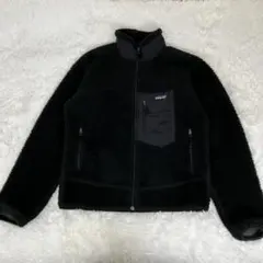 パタゴニア レトロX オールブラック ボアフリース ジャケット　S