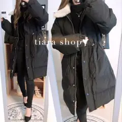 美品～新品同様➤アイモハ 襟元ファー 中綿ロングダウンジャケット/コート♥ᵕ̈*