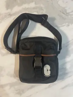 COACH ブラック ナイロン ショルダーバッグ