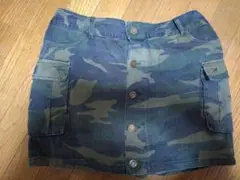 迷彩前ボタンミニスカート　インパン付