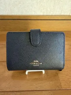 COACH ブラック ネイビー 二つ折り財布