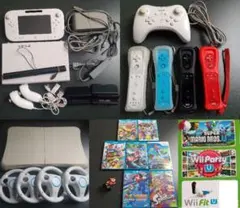 すぐ遊べるWiiU本体セット★カラフルリモコンハンドル各４ ソフト10 アミーボ