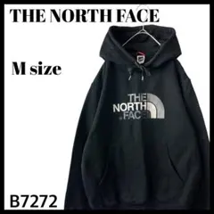 ザノースフェイス 刺繍ロゴ スウェットパーカー フーディー 黒 ブラック M