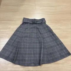 フレアスカート サイズ3 チェック柄 グレー系