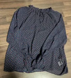 coen 長袖シャツ L ネイビー 柄あり