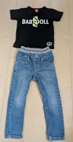 BABYDOLL Tシャツ & EDWIN ジーンズ セット 110