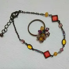 ビーズ　ブレスレット　リング　セット