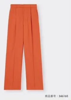 【美品★】GU カットソースラックス ワイドパンツ オレンジ Sサイズ