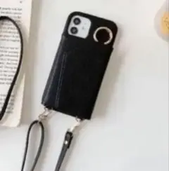 iPhone 11Pro ブラック　ショルダーケース　カード入れ　ミラー