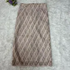 【マイストラーダ】M ロングスカート 刺繍レース ベージュ 上品のサムネイル