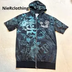 【美品】NieRclothing ニーア　半袖　ジップアウター　パーカー　和柄