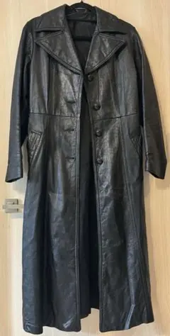 ロングレザーコート　ブラック　革