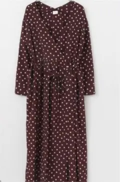 【DOORS】ドットカシュクールガウンワンピース＊ボルドー