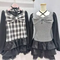 evelyn♡ティアードリボンOP 原宿限定　チェック evelyn♡ティアードリボンOP 原宿限定 チェック - メルカリ
