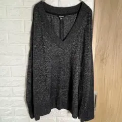 【良品】BUFFALO DAVID BITTON 【L】Vネック ニットソー 黒