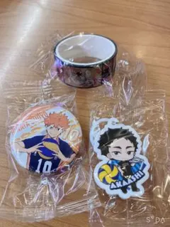 ハイキュー くら寿司 めじるしチャーム 缶バッジ マスキングテープ 日向 赤葦