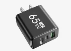 65W GaN 충전기 USB-A & USB-C 대응 3포트 블랙
