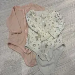 バースデイ ベビー肌着 前開き長袖ロンパース 70 4点セット 女の子