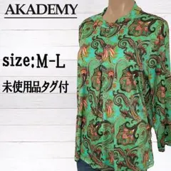 【M-L】レディース カットソー 長袖 薄手 ミセス 総柄 婦人服