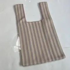 スリーピー　エコバッグ ミニトートバッグ ストライプ　ニットバッグ