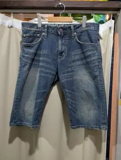 EDWIN w32 ダークブルー デニムショートパンツ