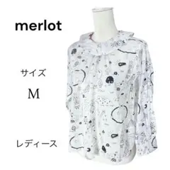 merlot レディース 長袖ブラウス【M】白 総柄のサムネイル