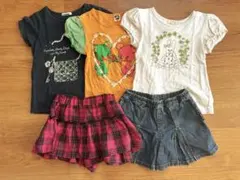 キッズ 半袖Tシャツ ボトムス 5点セット 120cm 女の子 保育園 小学生