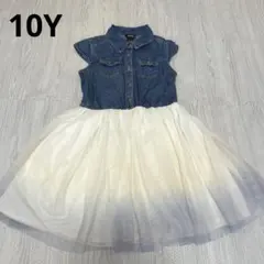 女の子 10Y ノースリーブ チュール付ワンピース