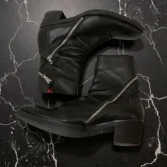 NO ID. ヒールブーツ　ジップデザイン　本革　40 モード　レザーブーツ