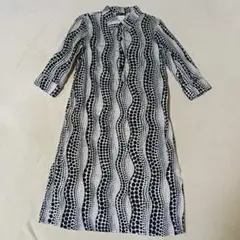 agnis b. 波模様ドット柄シャツロングワンピース　アニエスベー　40