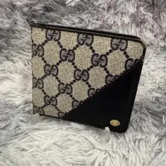 Gucci グッチ GGパターン 二つ折り 財布 PVC オールドグッチ