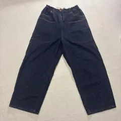 URCH ダークブルー ワイドパンツ 多ポケット