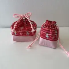 かわいいバレリーナ★お弁当袋＆コップ袋の２点セット巾着袋2個セット