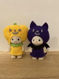 シルバニアファミリー　着せ替え服　ハロウィン(カボチャとコウモリ)