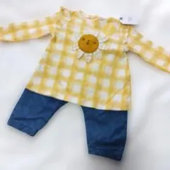 next baby ひまわり刺繍のかわいいセットアップ　上下セットベビー服女の子