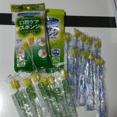 カワモト マウスピュア 口腔ケアスポンジ Mサイズ 16本＋ハミングッド9本