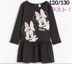 ☆新品☆H&M ミニーマウスワンピース　ダークグレー♡120/130 ③