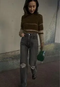 最終値下げameri✩ CRASH SLIM STRAIGHT DENIMのサムネイル