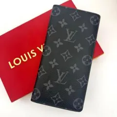 【美品】ルイヴィトン モノグラム エクリプス ポルトフォイユ ブラザ 長財布