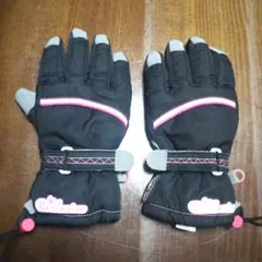 Pure Conscious 子ども用スキーグローブ 黒/グレー/ピンク