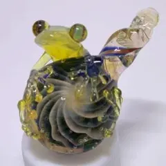 kengtaro カエル ガラス ペンダントトップ 壺 イエロー系 一点物 kengtaro カエル ガラス ペンダントトップ 壺 イエロー系 一点物