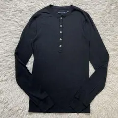 極美品 ラルフローレン コンチョボタン ヘンリーネックネック Mサイズ ブラック