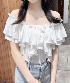 INGNI オフショルフリルトップス