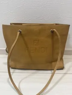 FENDI フェンディ ヴィンテージ トートバッグ エピレザー キャメル