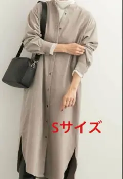 新品未使用★アーバンリサーチ　コーデュロイシャツワンピース　Sサイズ グレージュ