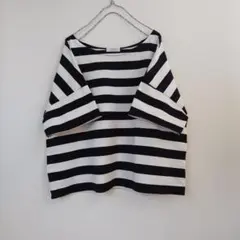 フレームワーク 太ボーダー柄 半袖 プルオーバー ワイドボックス Tシャツのサムネイル