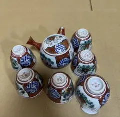 九谷庄三　古九谷茶器揃　急須　湯呑。金襴手金彩人物文花文82